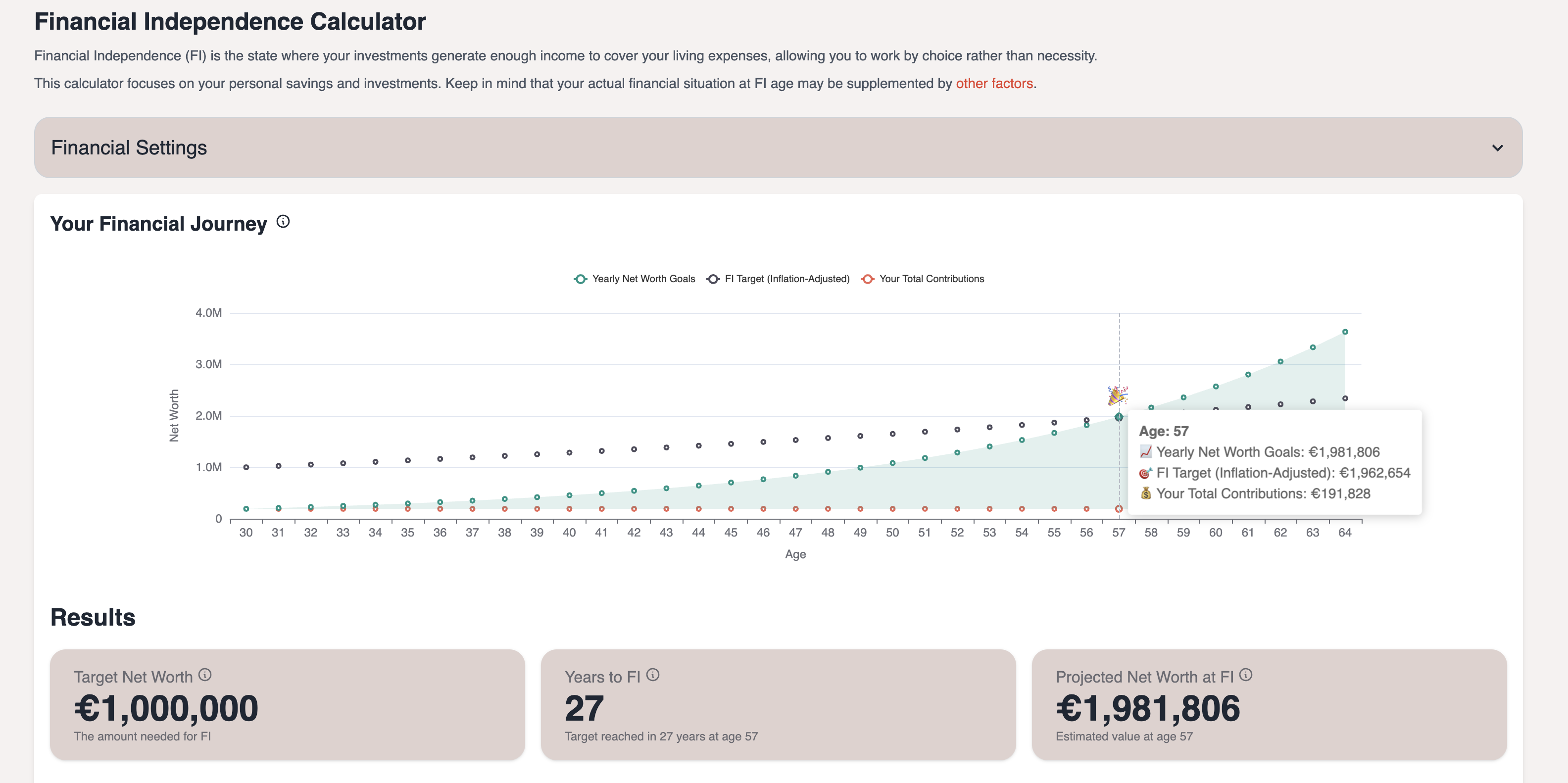 Financial Goals Page