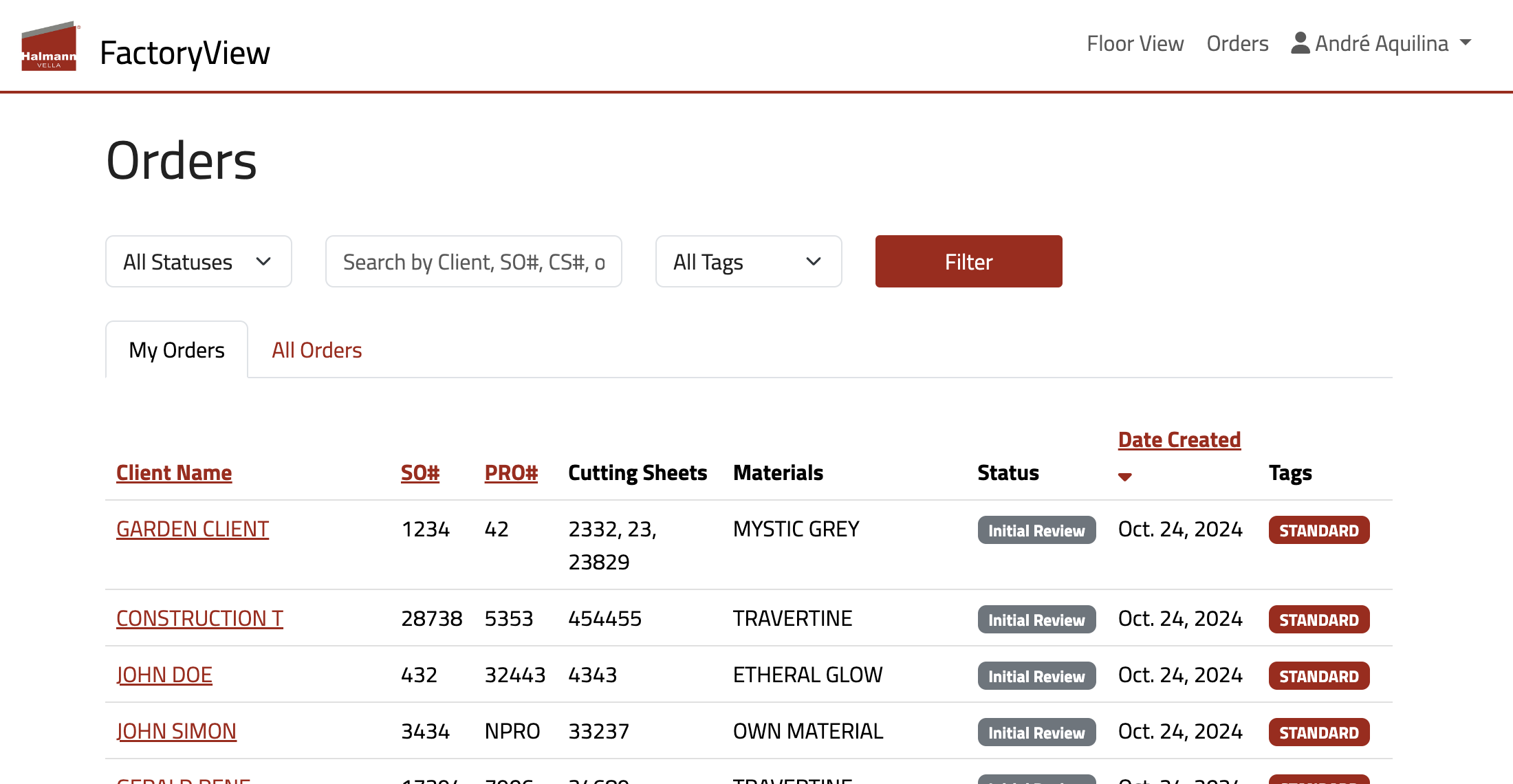 Order Management View